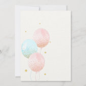 少年または少女のピンクと青のジェンダーがパーティーを明かす 招待状 (裏面)