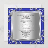 少年または少女の初めての聖体拝領 シルバー ブルー 3r 招待状 (裏面)