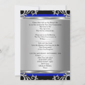 少年または少女の最初の聖餐式シルバーブルー 招待状 (裏面)