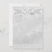 少年または少女ホワイトレースクロスバプテスマ《キリスト教》洗礼式や命名式 招待状 (裏面)