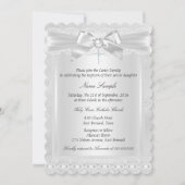 少年または少女ホワイトレースクロスバプテスマ《キリスト教》洗礼式や命名式 招待状 (正面)