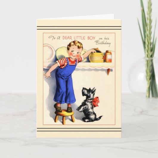 少年または青年のためのスコットランド犬の誕生日カード シーズンカード (正面)