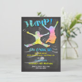 少年もしくは少女のためのトランポリンの誕生日パーティー 招待状 (スタンド正面)