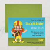 少年アメリカンフットボール 誕生日パーティー招待状 招待状 (正面/裏面)
