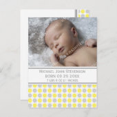 少年イエローグレードット新生児発表 案内ポストカード (正面/裏面)