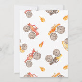 少年イエローモンスタートラックヤングワイルドスリー誕生日 招待状 (裏面)