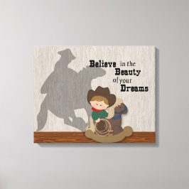 少年カウボーイ、夢を信じて キャンバスプリント