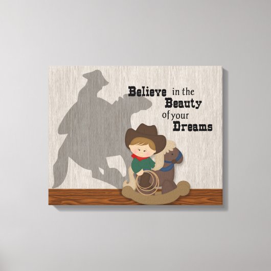 少年カウボーイ、夢を信じて キャンバスプリント (正面)