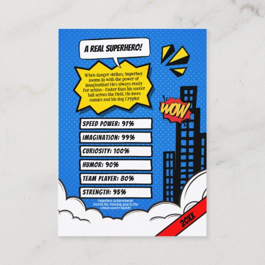 少年カスタムプレゼント用スーパーヒーロー漫画トレーディングカード コーリングカード (裏面)