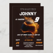 少年カスタム用誕生日野球 招待状 (正面/裏面)