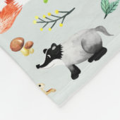 少年カワイイ森林動物の柄名キッズ フリースブランケット (角)