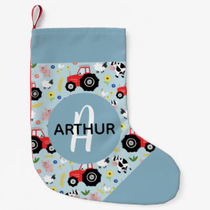 少年カワイトブルーファーム動物柄の子ども スモールクリスマスストッキング