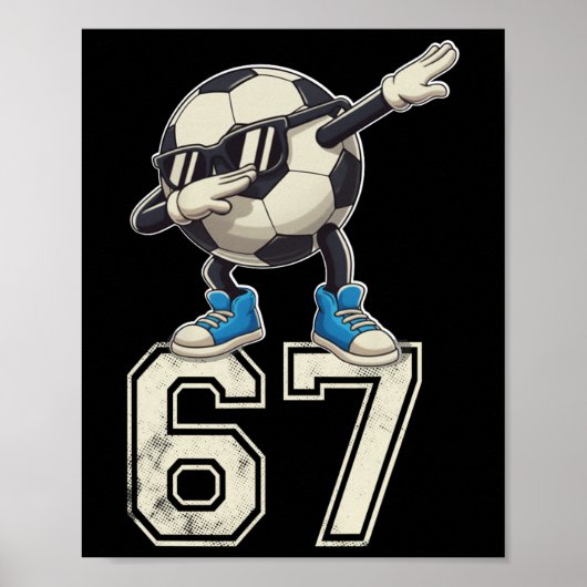 少年キッズ67シックスセブンサングラスダビングサッカーボール ポスター (正面)