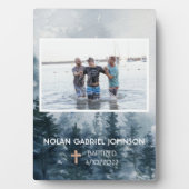 少年キリスト教洗礼記念額 フォトプラーク (正面)