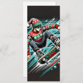 少年クールのためのスケートボードホリデークリスマスカード シーズンカード (正面/裏面)