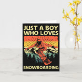 少年クール子供用スノーボードSのスノーボードデザイン カード (黄色い花)