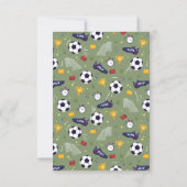 少年グリーンサッカー スポーツ キッズ バースデー サンキューカード (裏面)