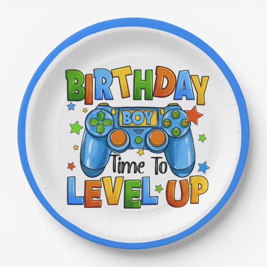 少年ゲーマーの誕生日 ペーパープレート (正面)