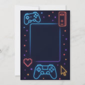 少年ゲーマーアーケードテーマの誕生日パーティー 招待状 (裏面)