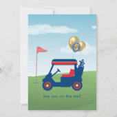 少年ゴルフ テーマ 5歳の誕生日パーティー 招待状 (裏面)