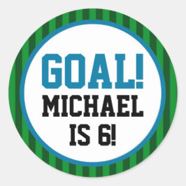 少年サッカーの誕生日パーティーシール ラウンドシール