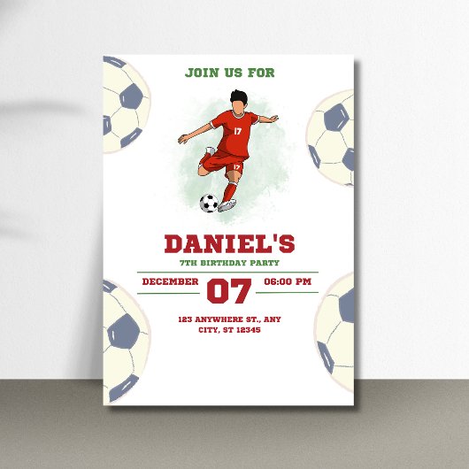 少年サッカー誕生日招待状テンプレート 招待状