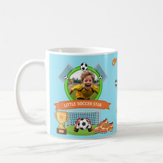 少年サッカー選手用バースデーマグカップ コーヒーマグカップ (左)