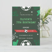 少年サッカー スポーツ 誕生日 7歳 誕生日招待状 招待状 (スタンド正面)