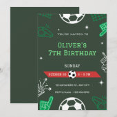 少年サッカー スポーツ 誕生日 7歳 誕生日招待状 招待状 (正面/裏面)