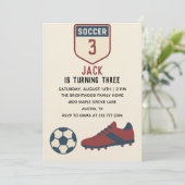 少年サッカー 誕生日おめでとう 3歳 招待状 (スタンド正面)
