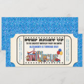 少年サーカスチケット誕生日パーティー 招待状 (正面/裏面)