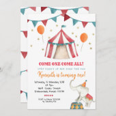 少年サーカス·キッド誕生日パーティーの招待 招待状 (正面/裏面)