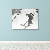 少年ショベル雪， 1940 キャンバスプリント (インサイチュ (ウッドフロア))