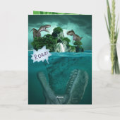 少年スペインの用の青い恐竜ジャングル誕生日 カード (裏面)