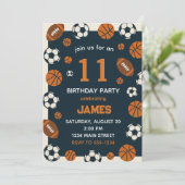 少年スポーツサッカー テーマの誕生日パーティー 招待状 (スタンド正面)