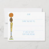 少年スポーツボール 埋め込み誕生日感謝メッセージカード ノートカード (正面)