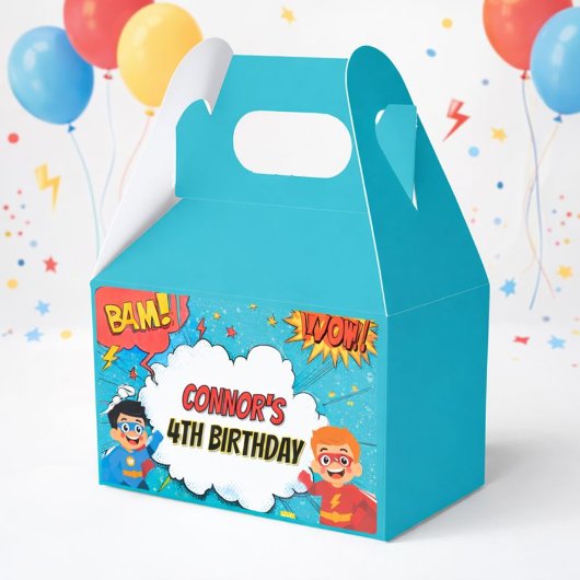 少年スーパーヒーロー誕生日パーティーお土産箱 フェイバーボックス