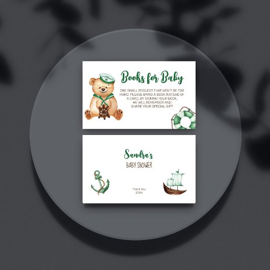 少年テディベアのベビー エンクロージャーカード