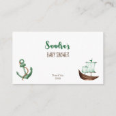 少年テディベアのベビー エンクロージャーカード (裏面)