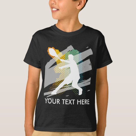 少年テニスプレーヤーへのギフト テニスTシャツ Tシャツ (正面)