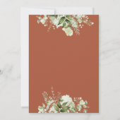 少年テラコッタグリーンリーフローラレターベビーシャワー 招待状 (裏面)