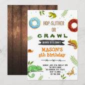 少年ドーナツと爬虫類パーティー 招待状 (正面/裏面)