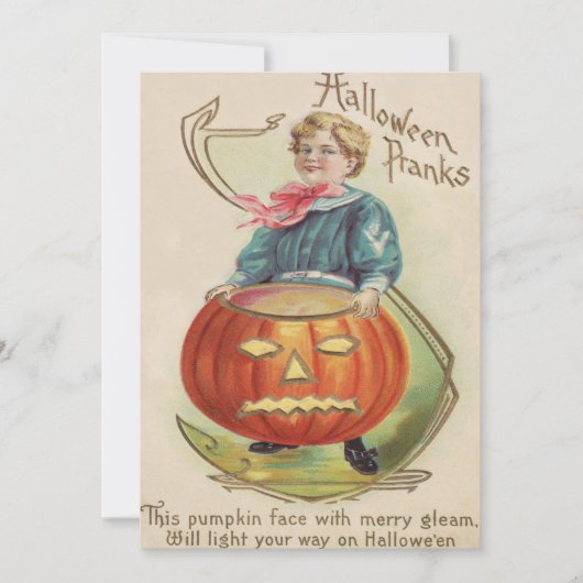 少年ハロウィーンのカボチャのちょうちんカボチャ詩 (正面)