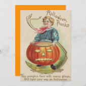 少年ハロウィーンのカボチャのちょうちんカボチャ詩 (正面/裏面)
