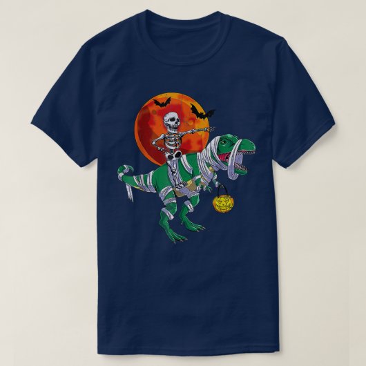 少年ハロウィーンモンスタートラックカボチャMummy恐竜 Tシャツ (デザイン正面)