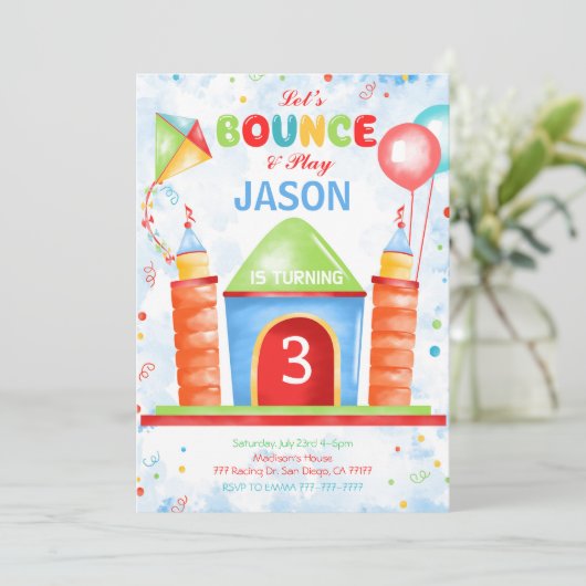 少年バウンド誕生日招待状 招待状 (スタンド正面)