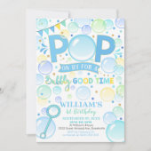 少年バブル誕生日招待ポップ誕生日 招待状 (正面)