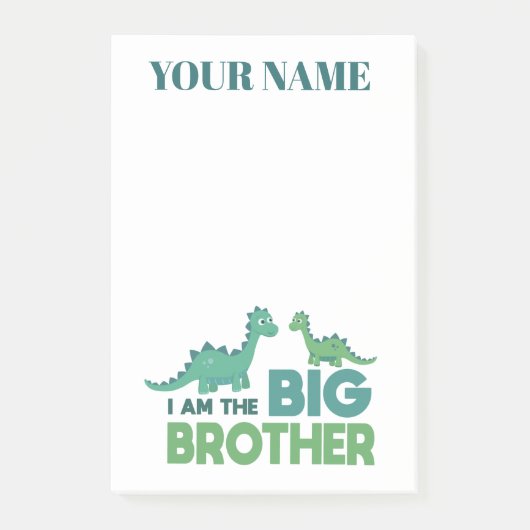 少年パーソナライズされたが兄の恐竜を名付ける ポストイット (正面)