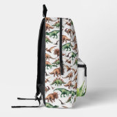 少年パーソナライズされたの名前Tレックス恐竜 プリントバックパック (左)