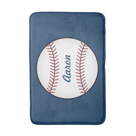 少年パーソナライズされたの野球バスマット敷物 バスマット (正面縦)